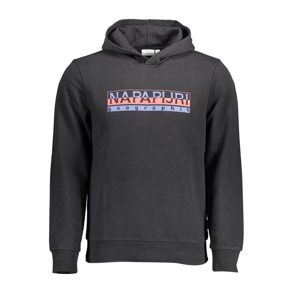 Napapijri Black Cotton Men Sweater Napapijri Dark Slate Gray