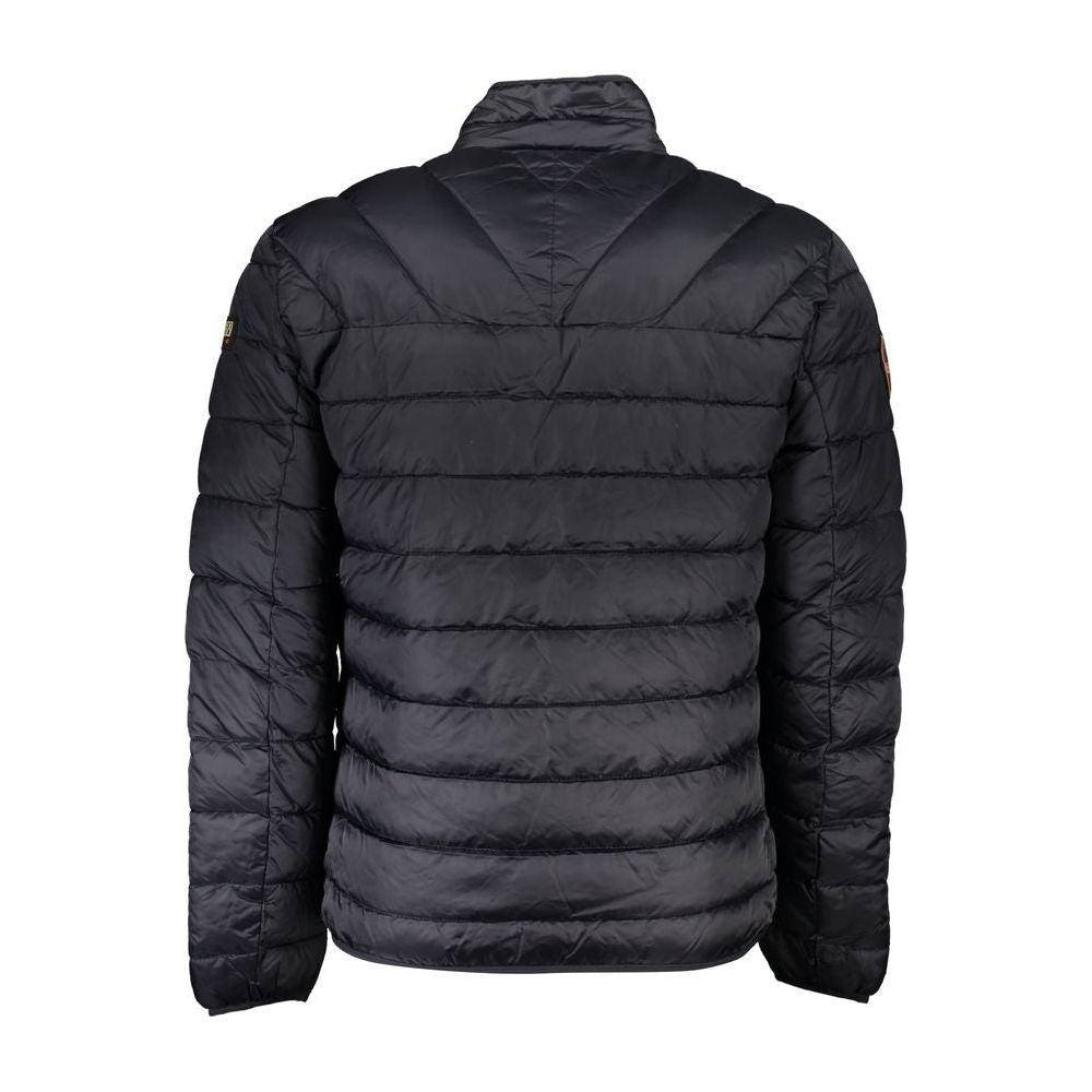 Napapijri Black Polyamide Men Jacket Napapijri Dark Slate Gray