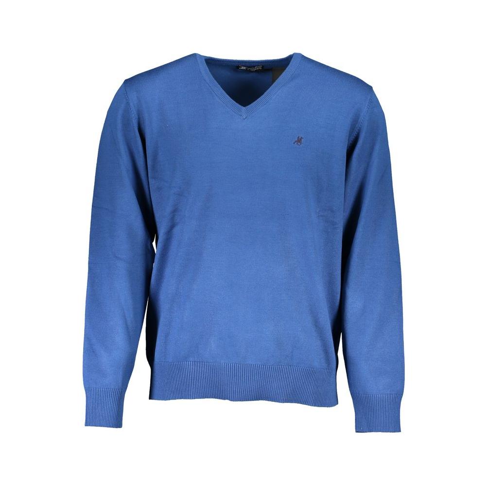 U.S. Grand Polo Blue Nylon Sweater U.S. Grand Polo Steel Blue
