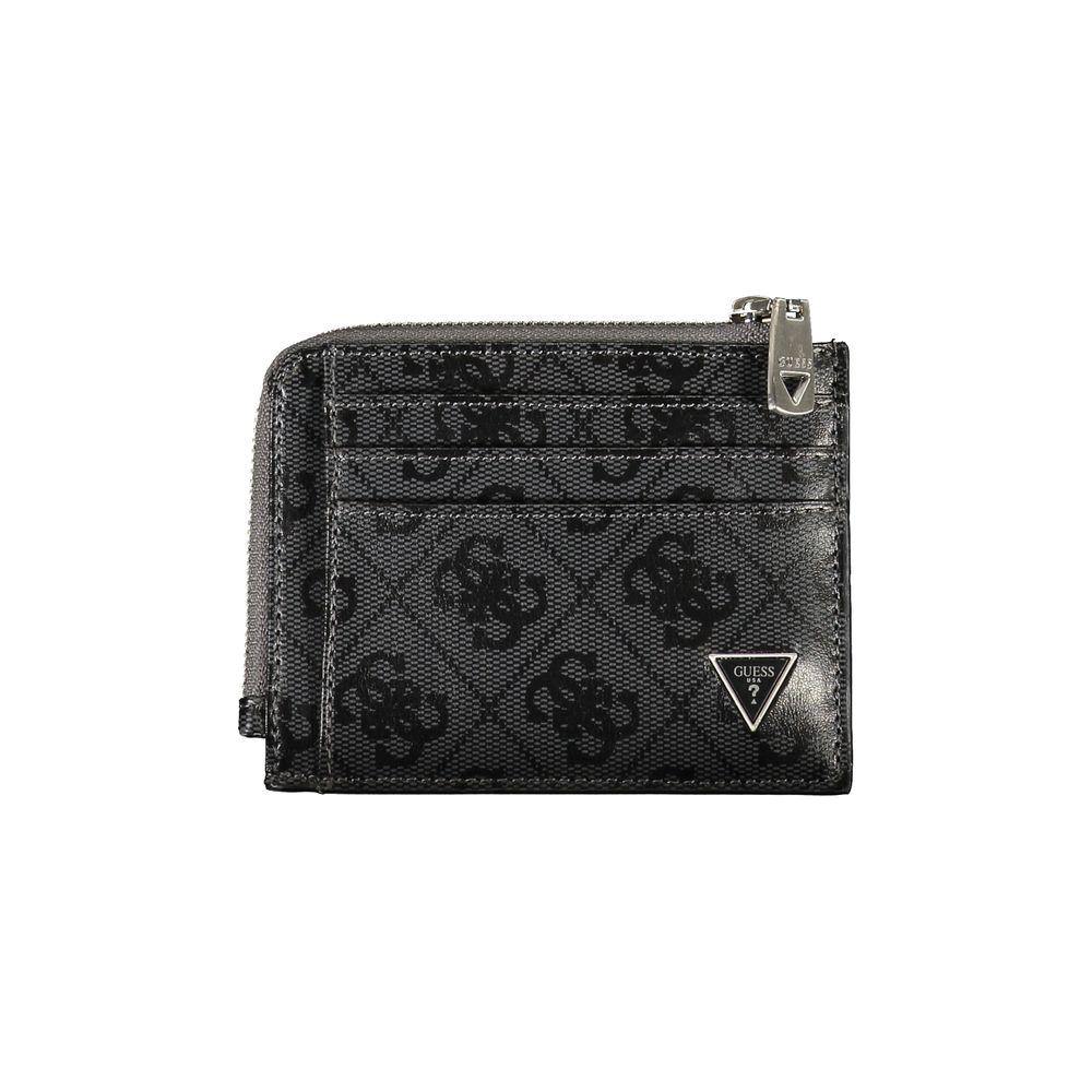 Guess Jeans Sleek Black Leather Wallet with Contrasting Accents Guess Jeans Dark Slate Gray