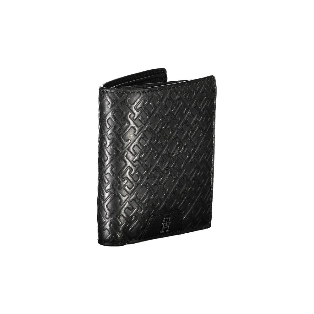 Tommy Hilfiger Sleek Black Leather Dual-Compartment Wallet Tommy Hilfiger Dark Slate Gray
