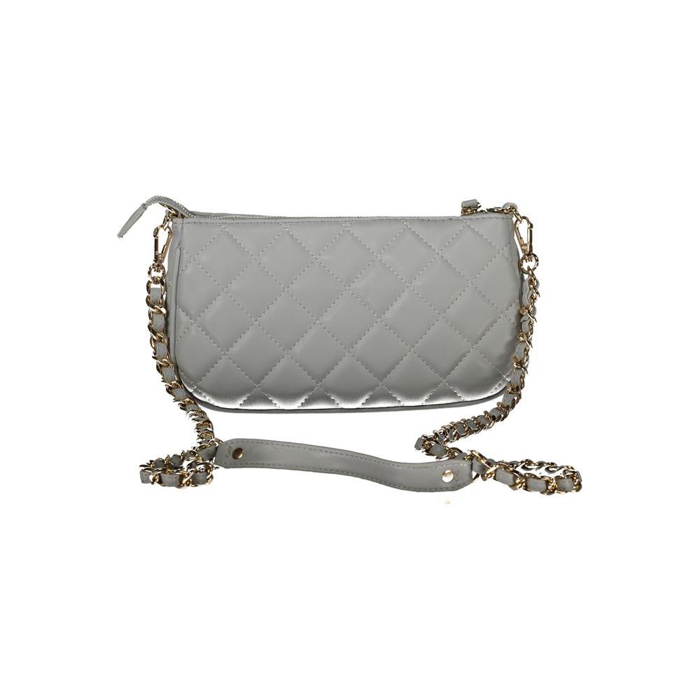 Valentino Bags gray polyethylene women's handbag with removable chain shoulder strap and quilted design.