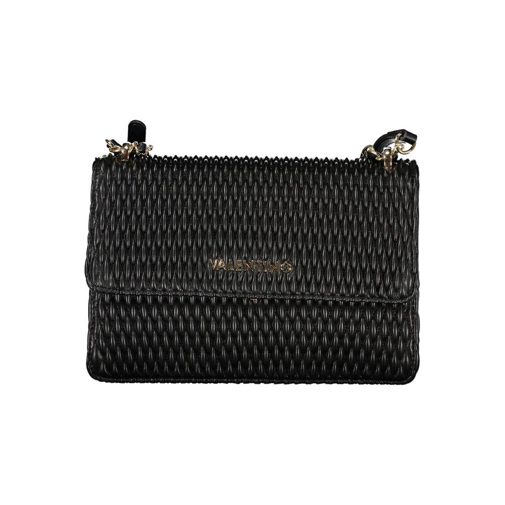 Valentino Bags black polyethylene handbag with chain shoulder strap and logo detail, combining luxury and functionality.