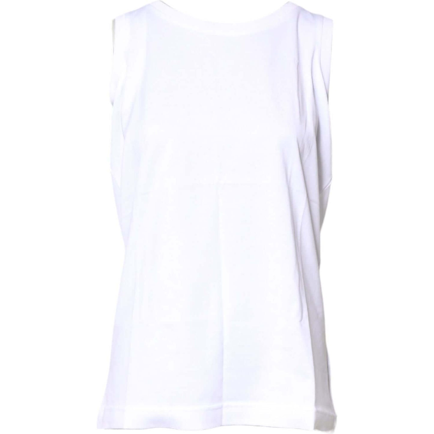 Dolce & Gabbana White Cotton Sleeveless Crew Neck T-shirt TSH878595-36
