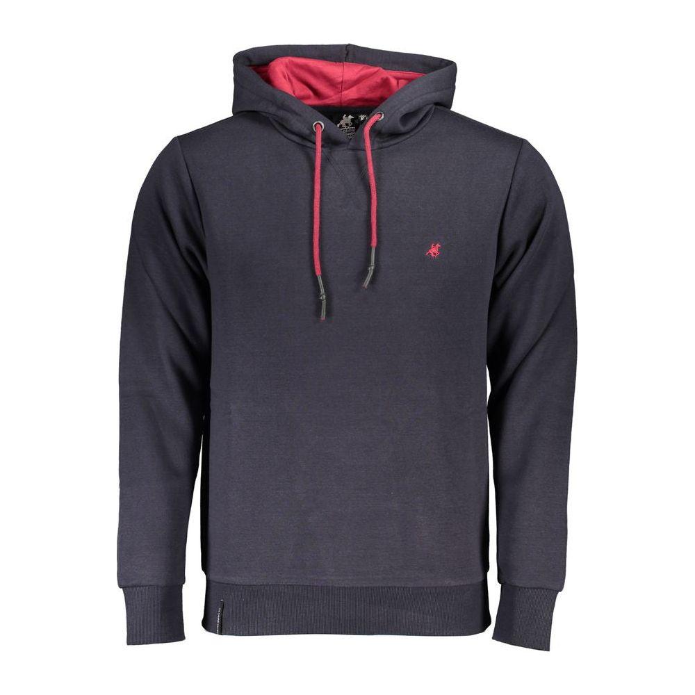 U.S. Grand Polo Blue Hooded Sweatshirt with Embroidery U.S. Grand Polo Dark Slate Gray