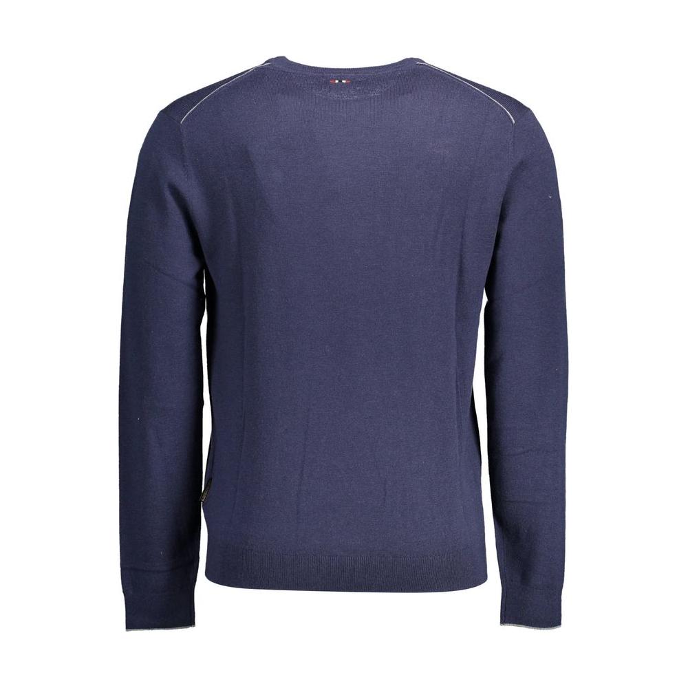 Napapijri Blue Wool Men Sweater Napapijri Dark Slate Gray