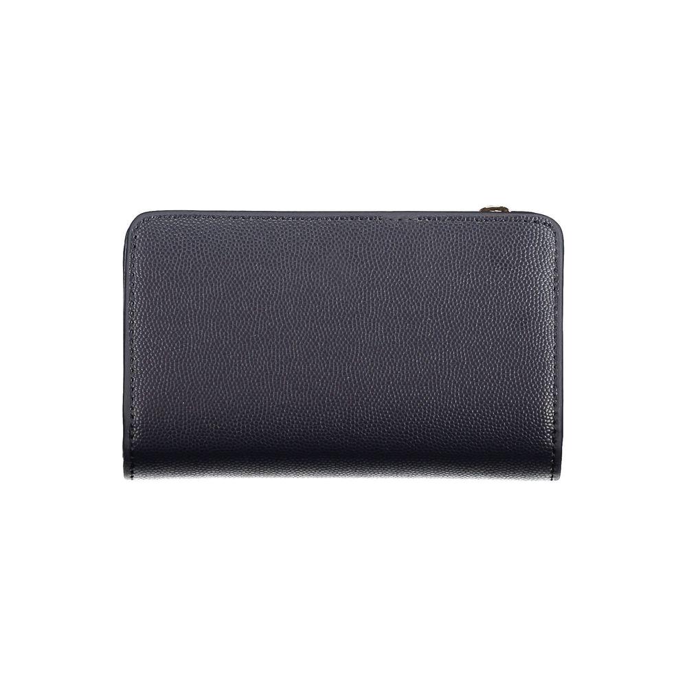 Tommy Hilfiger blue polyethylene women's wallet with zip closure, ideal for fashion-forward organization.