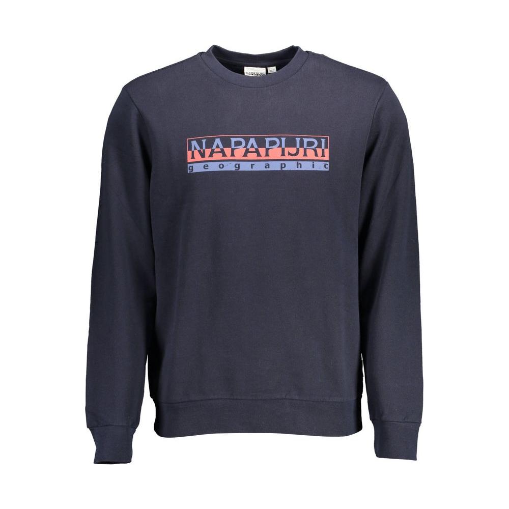Napapijri Blue Cotton Men Sweater Napapijri Dark Slate Gray