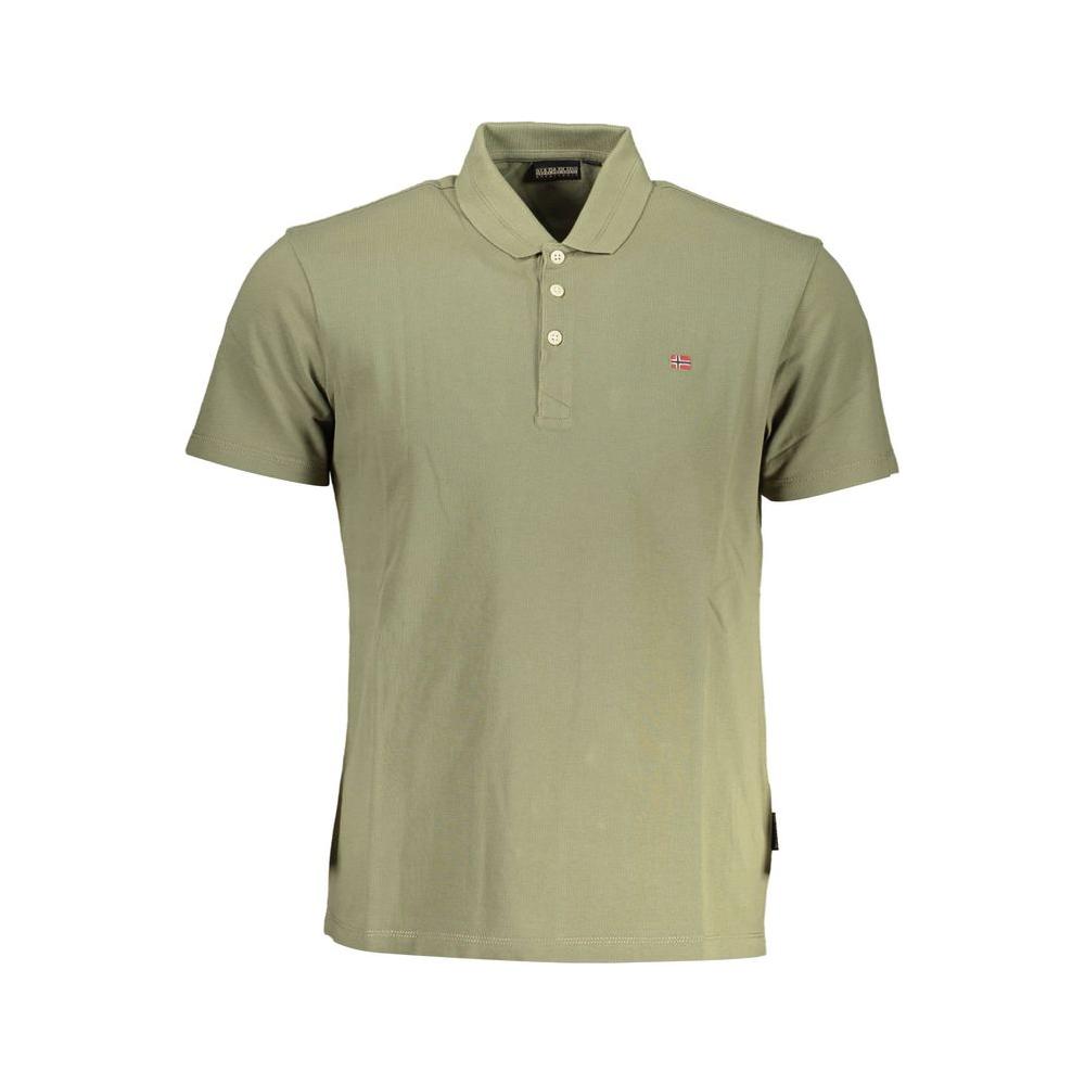 Napapijri Green Cotton Mens Polo Shirt Napapijri Rosy Brown