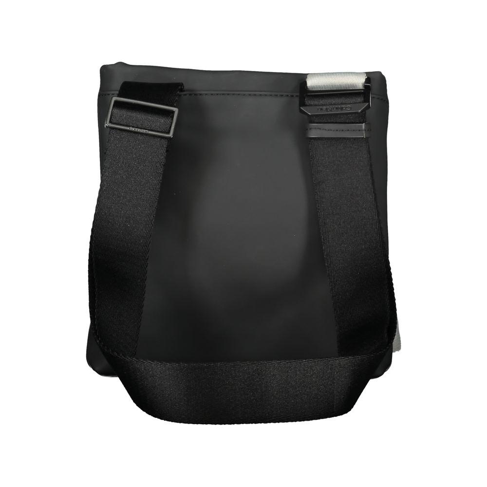 Calvin Klein sleek contrast detail shoulder bag with adjustable strap, modern design, and external pocket for easy access.