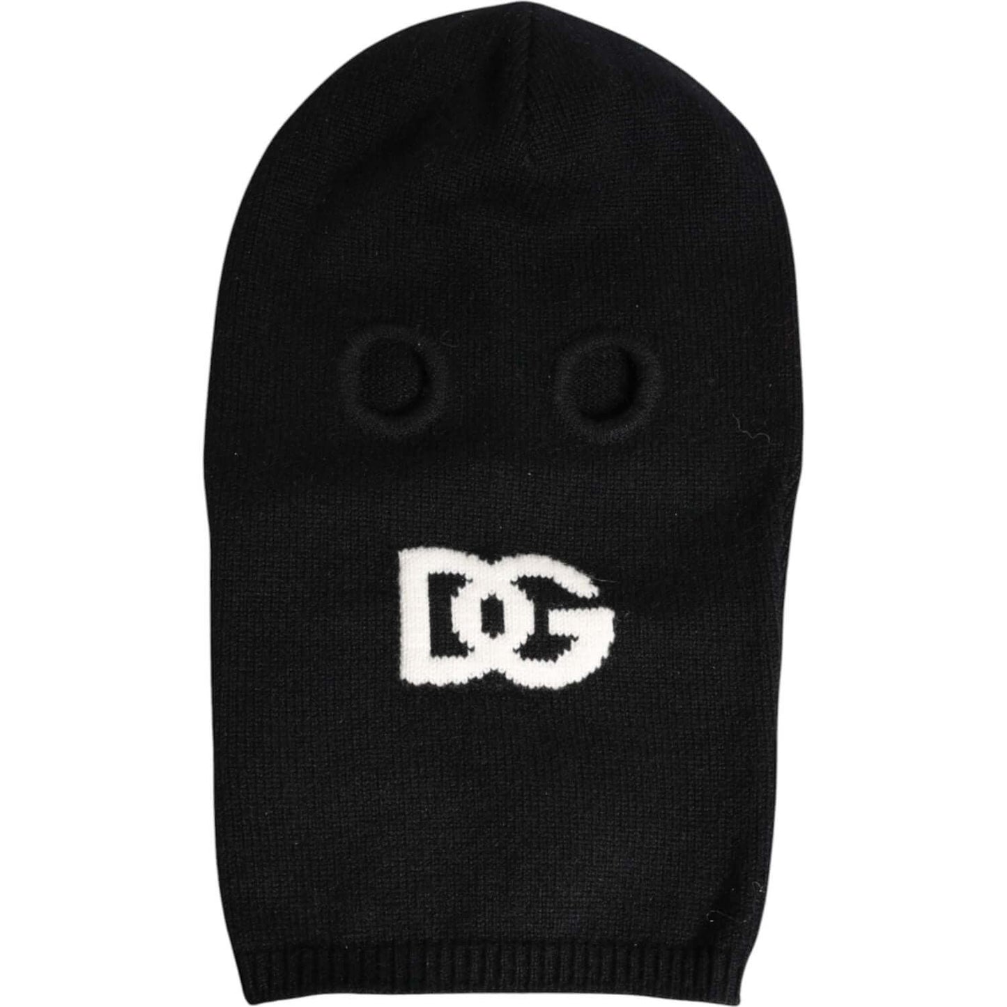 Dolce & Gabbana Black Cashmere Knitted Ski Mask Balaclava Hat Dolce & Gabbana Black