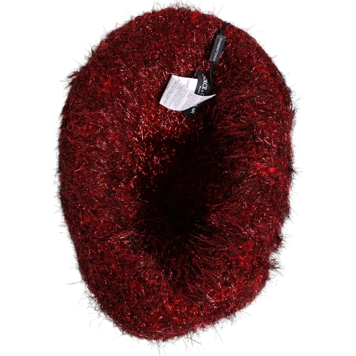 Dolce & Gabbana Red Viscose Tinsel Wide Brim Bucket Hat Dolce & Gabbana Black
