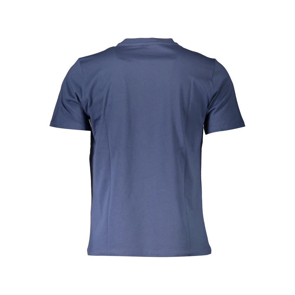 North Sails Blue Cotton Men T-Shirt North Sails Dark Slate Blue