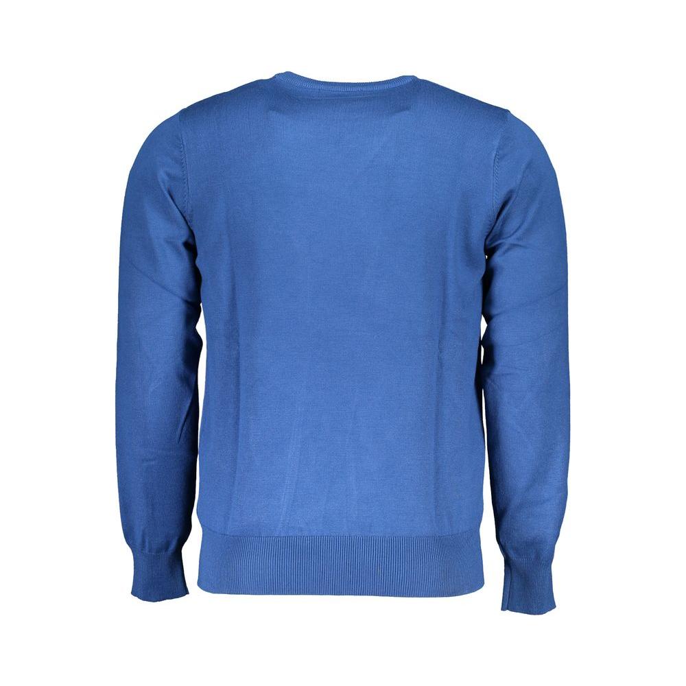 U.S. Grand Polo Blue Nylon Sweater U.S. Grand Polo Steel Blue