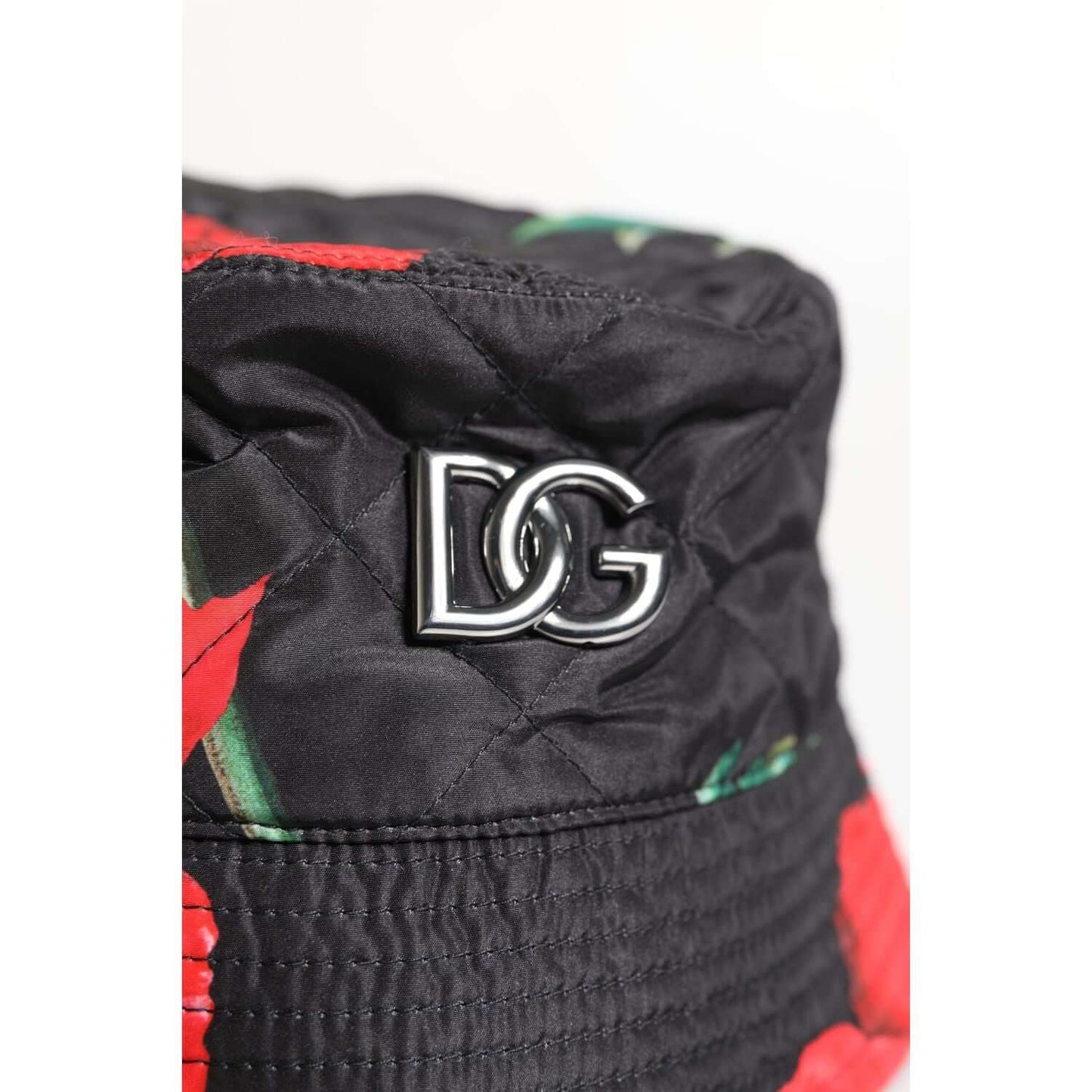 Dolce & Gabbana Multicolor DG Plaque Wide Brim Bucket Hat Dolce & Gabbana Dark Slate Gray