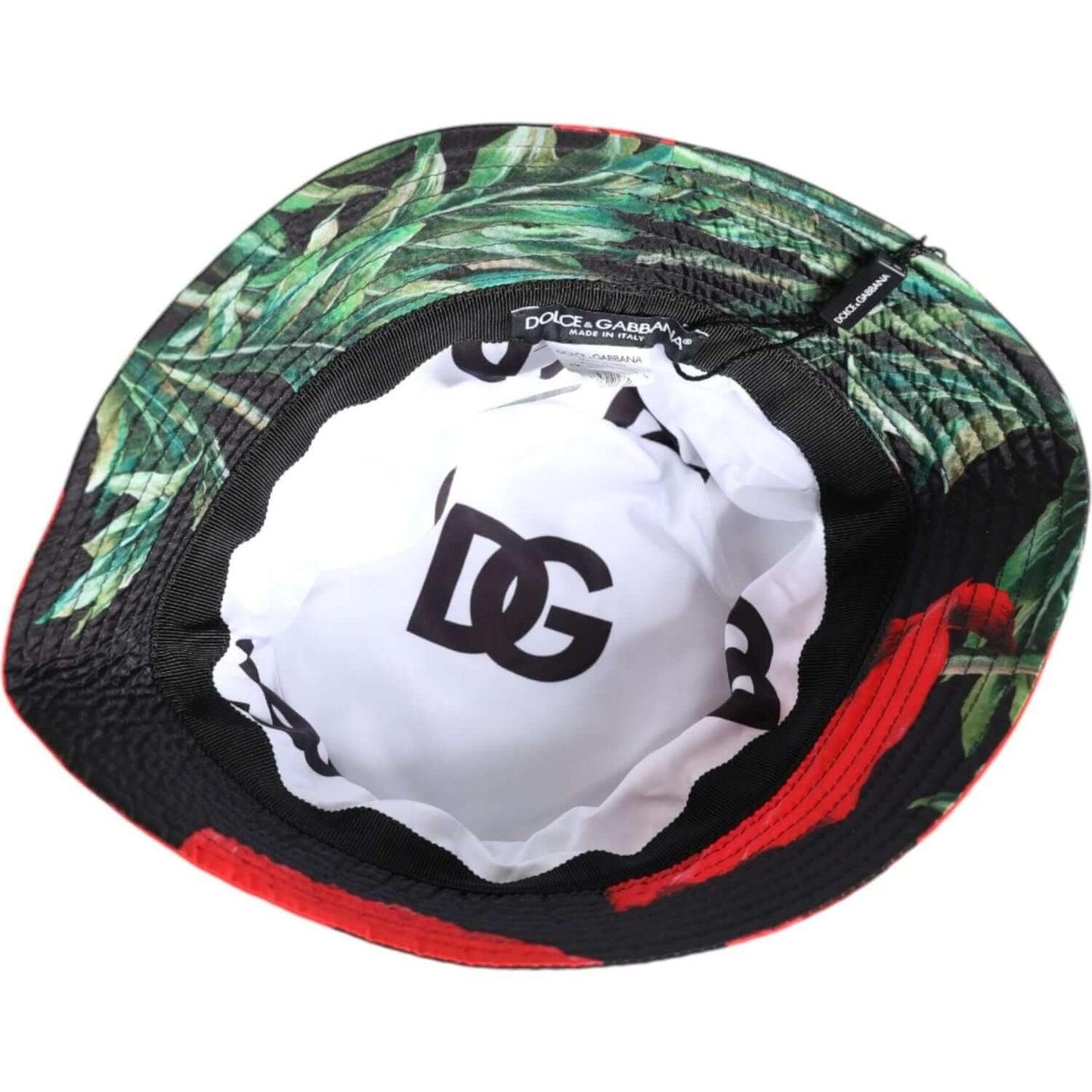 Dolce & Gabbana Multicolor DG Plaque Wide Brim Bucket Hat Dolce & Gabbana Gray