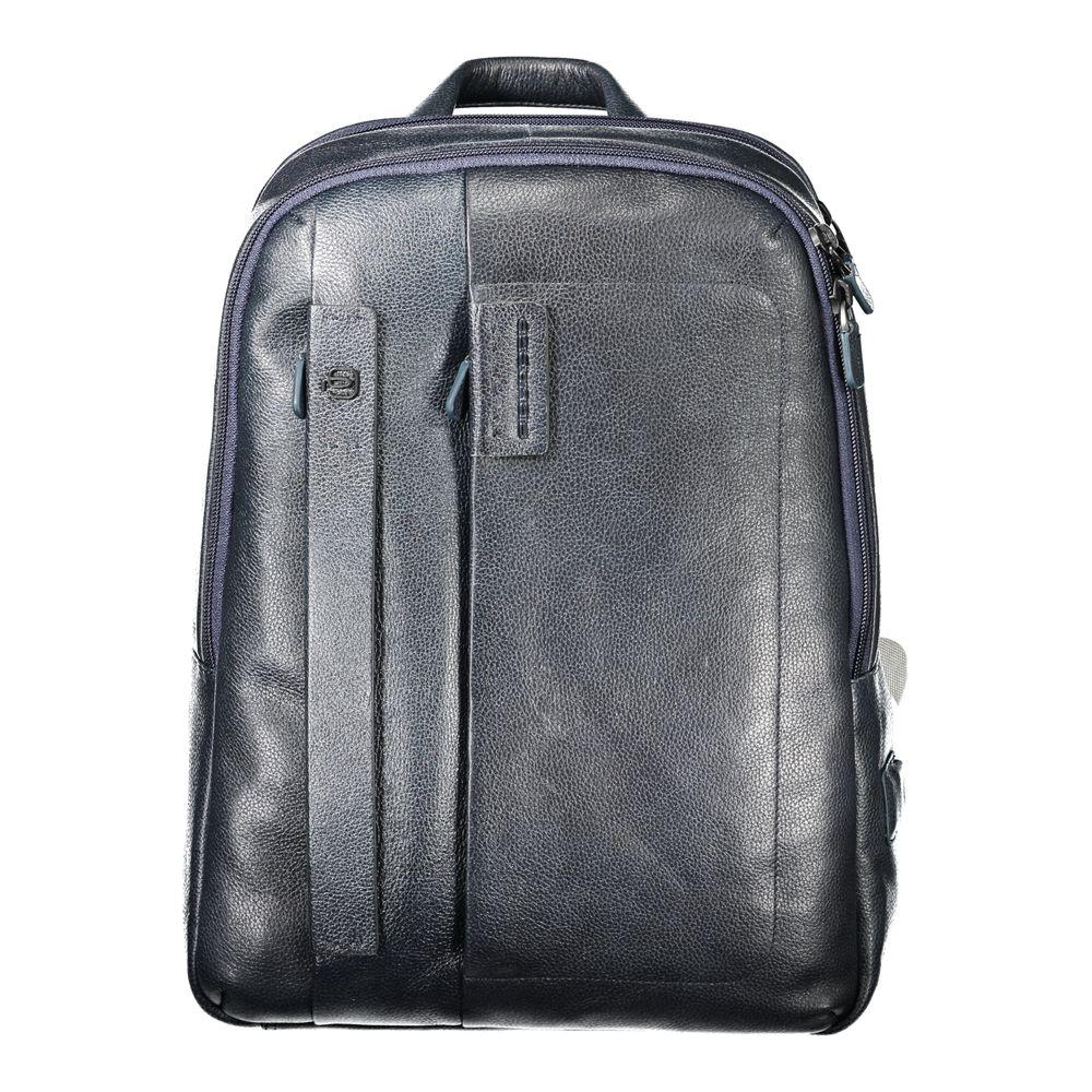 Piquadro Blue Leather Men Backpack Piquadro Dim Gray