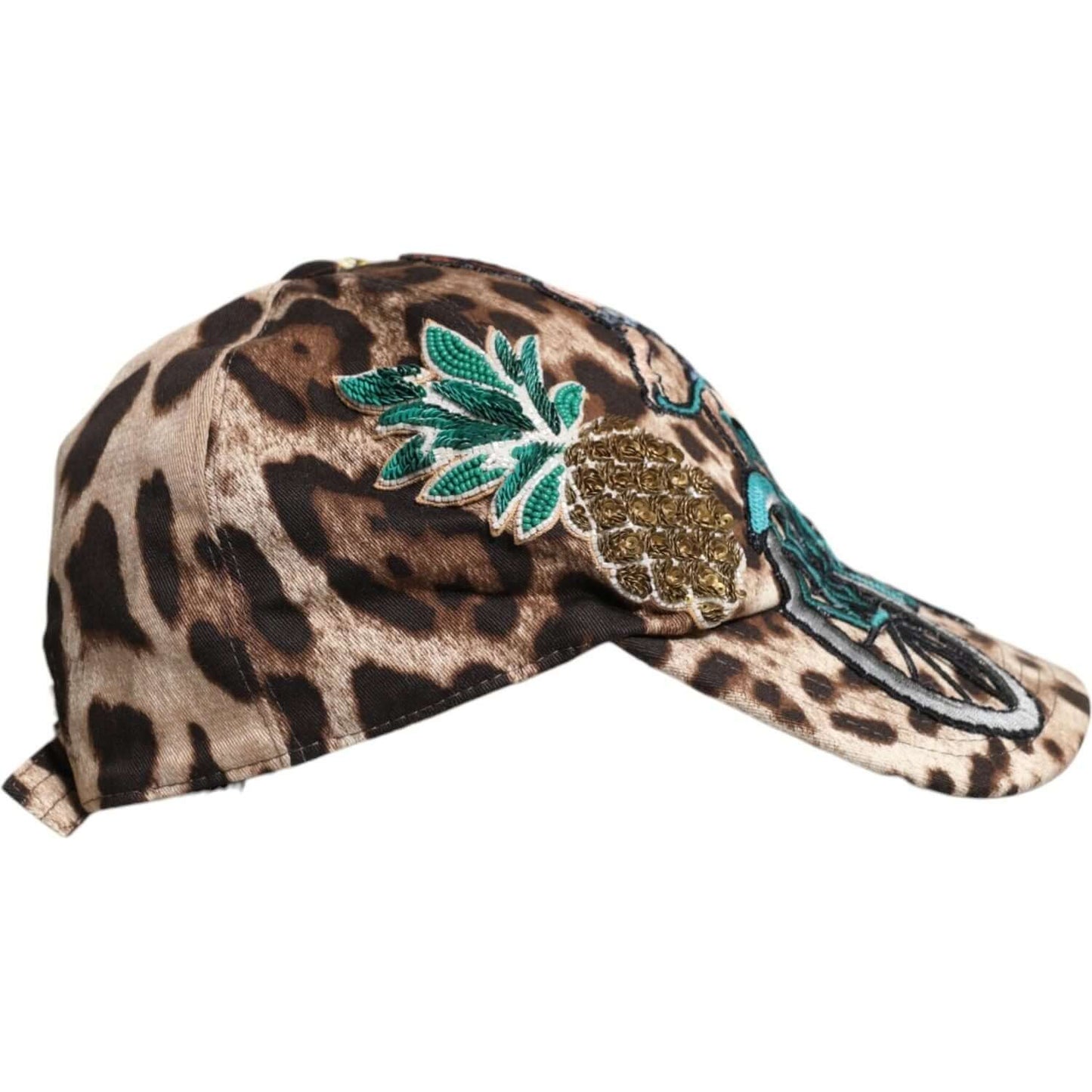 Dolce & Gabbana Brown Leopard Sequin Sicily Baseball Cap Dolce & Gabbana Dark Slate Gray