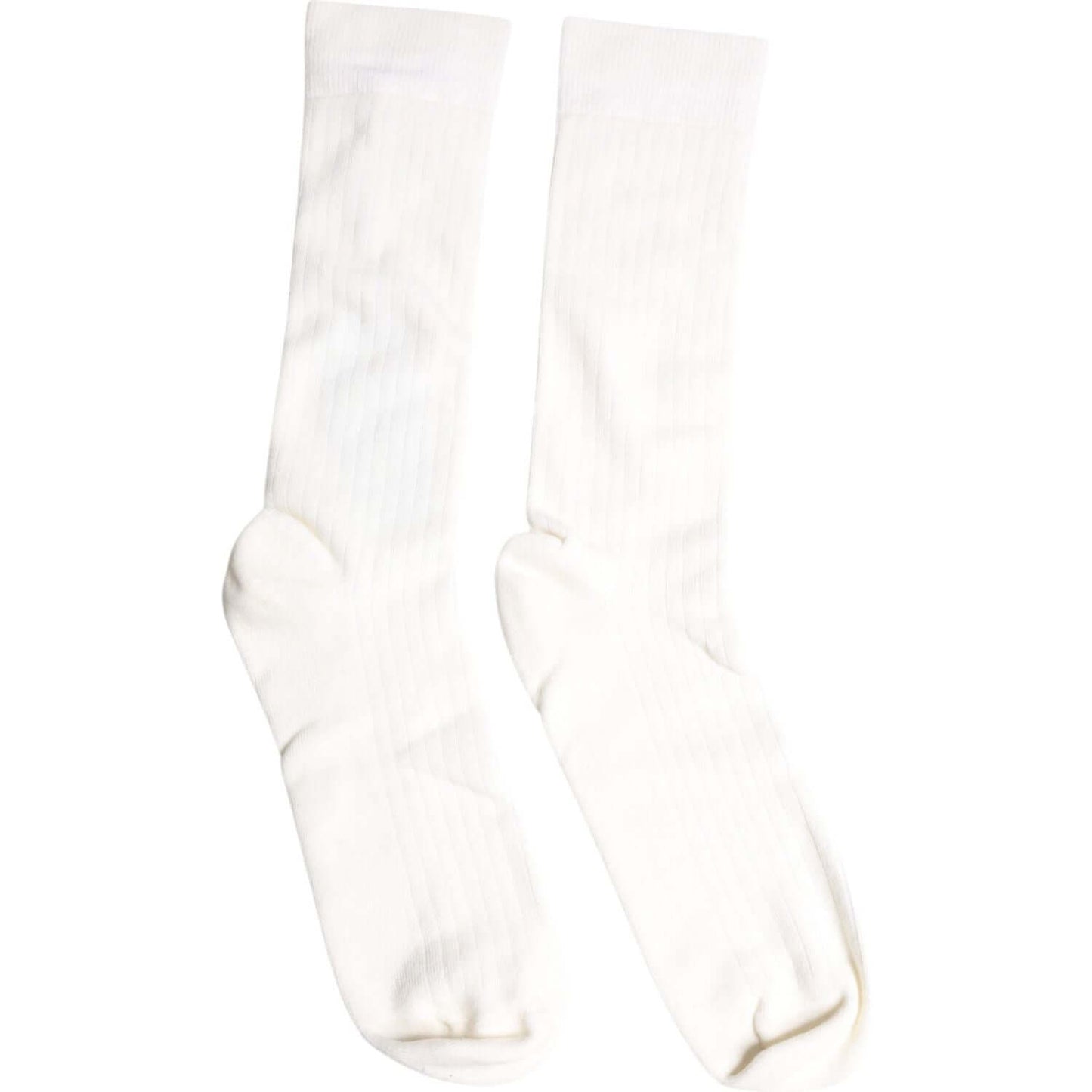 Dolce & Gabbana White Cotton Solid Mid Calf Men Socks Dolce & Gabbana White Smoke
