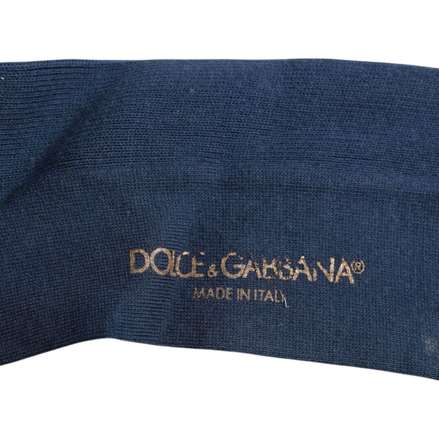 Dolce & Gabbana Blue Cotton DG Logo Over The Calf Socks Dolce & Gabbana Dark Slate Gray