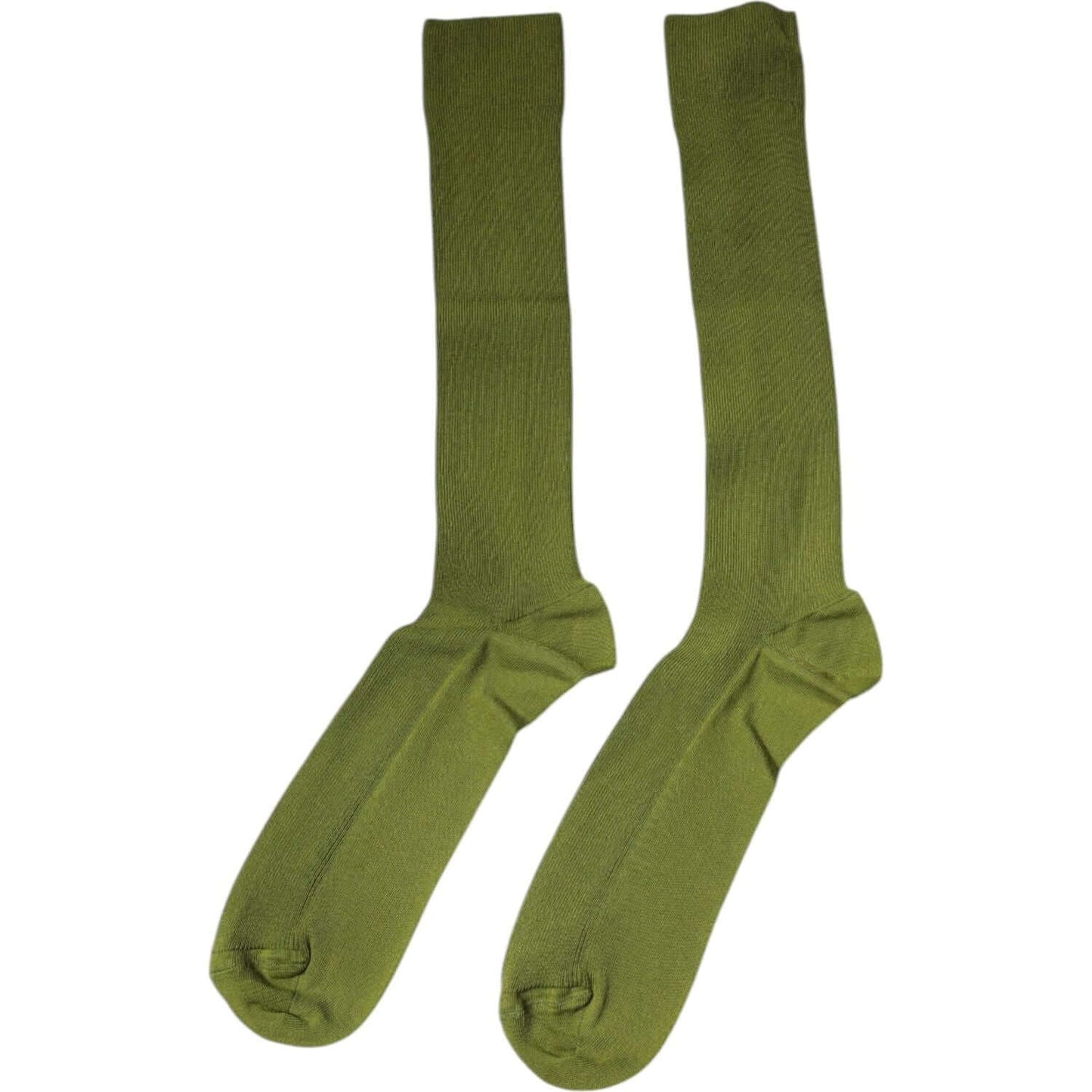 Dolce & Gabbana Green Cotton Logo Over The Calf Socks Dolce & Gabbana Dark Olive Green