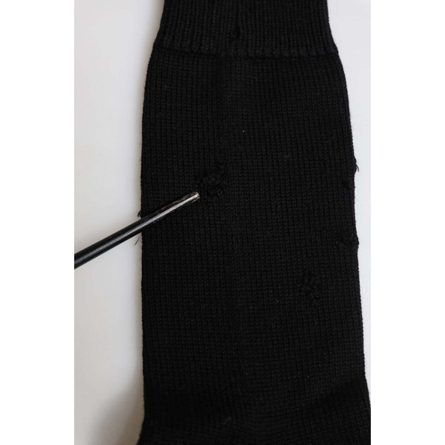 Dolce & Gabbana Black Solid Stretch Mid Calf Men Socks Dolce & Gabbana Black