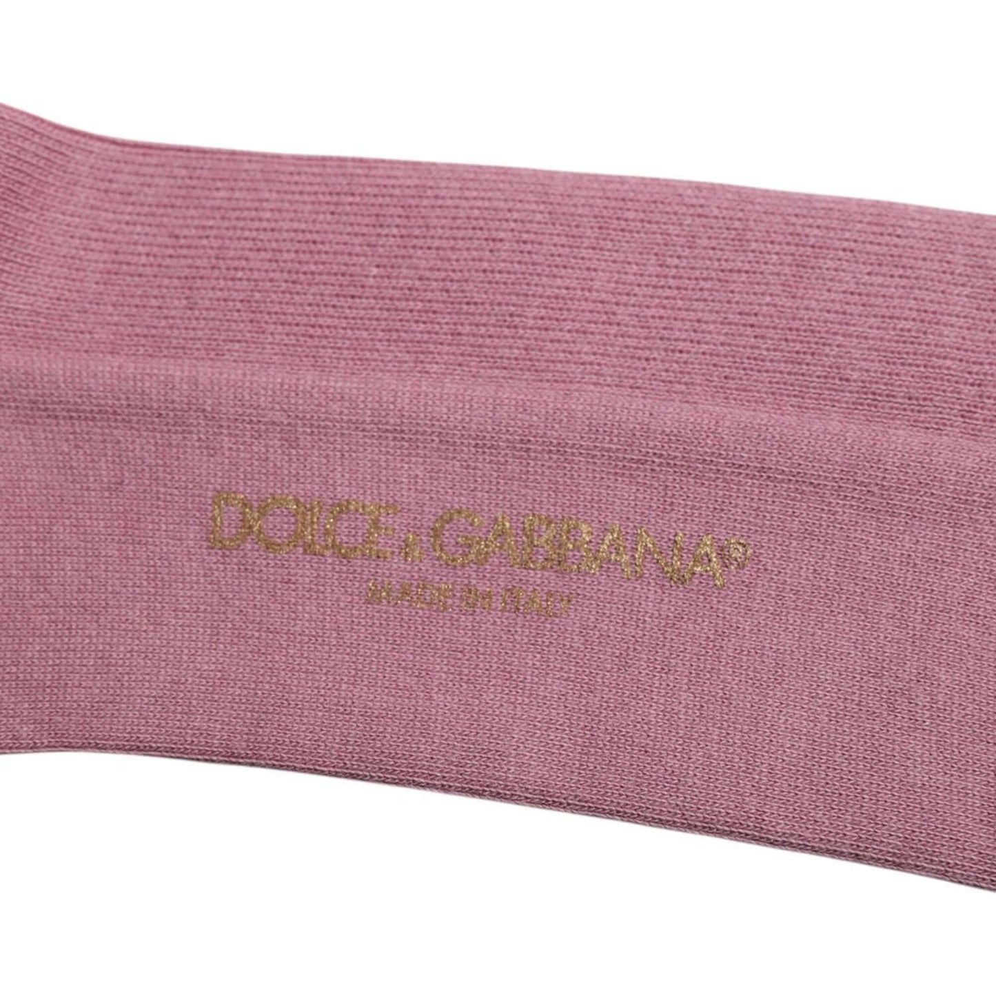 Dolce & Gabbana Rose Pink Cotton Over The Calf Socks Dolce & Gabbana Rosy Brown