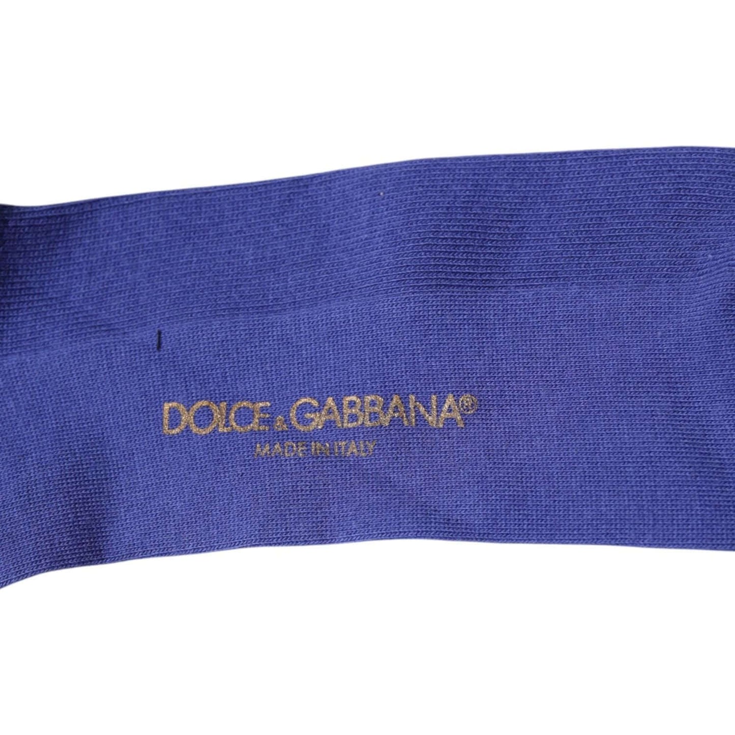 Dolce & Gabbana Purple Cotton Logo Over The Calf Socks Dolce & Gabbana Dark Slate Blue