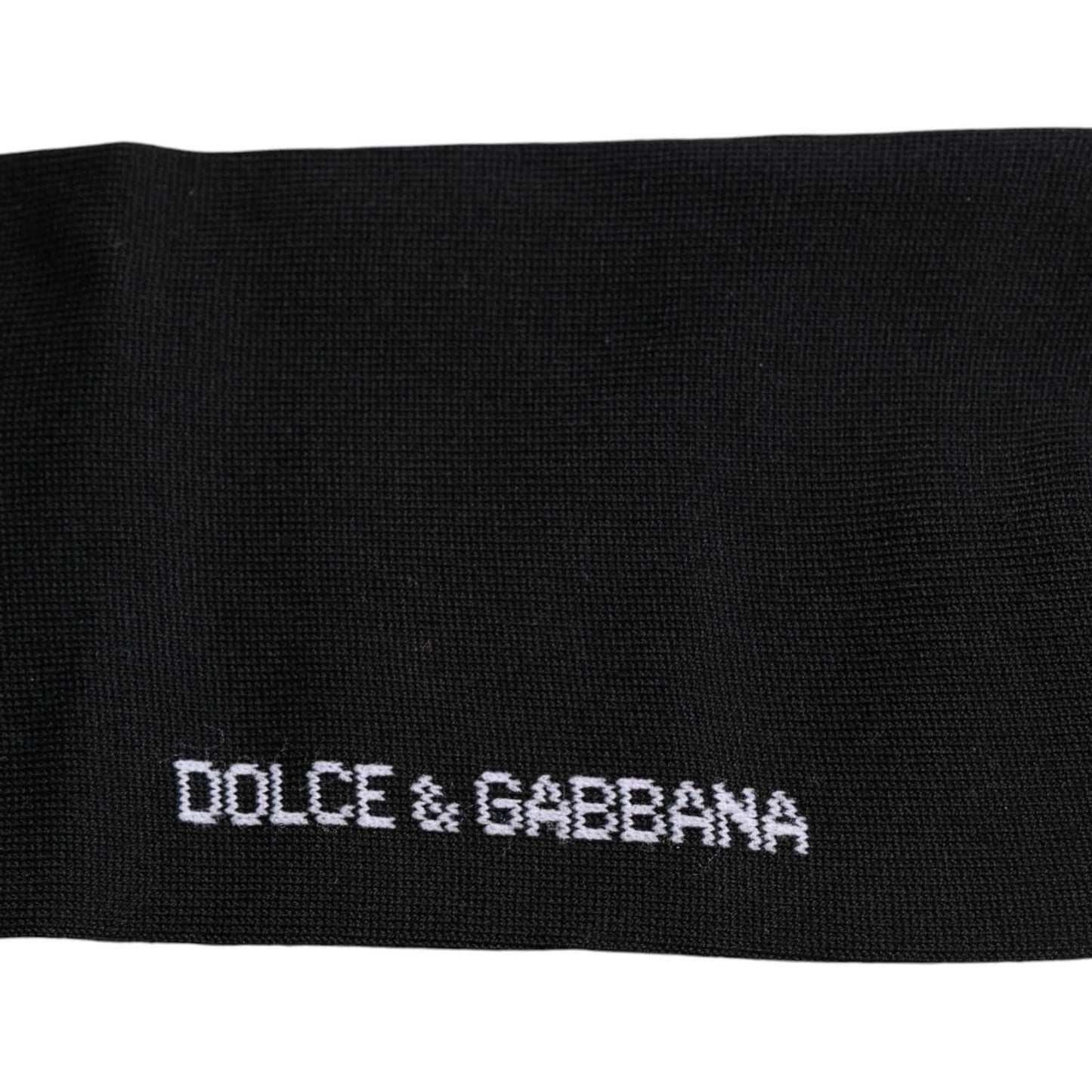 Dolce & Gabbana Black DG Logo Print Cotton Over Calf Socks Dolce & Gabbana Black