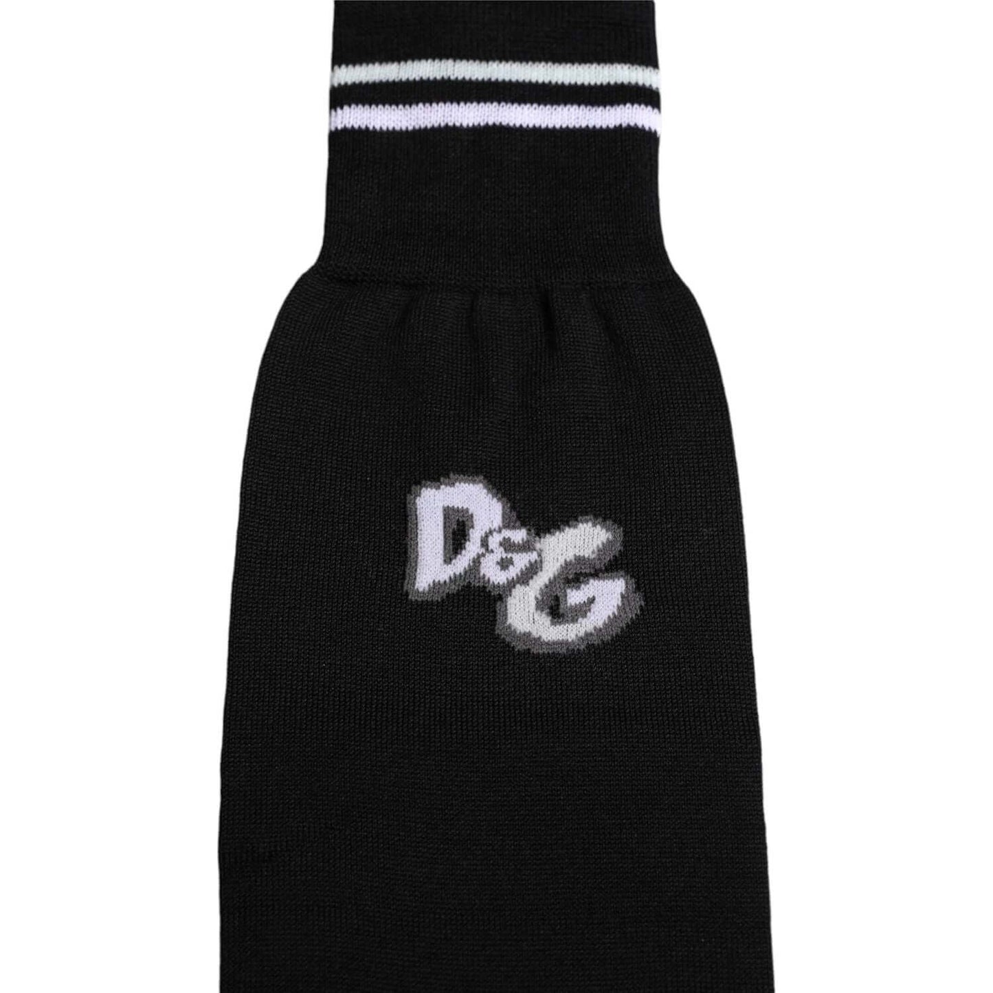 Dolce & Gabbana Black DG Logo Print Cotton Over Calf Socks Dolce & Gabbana Black