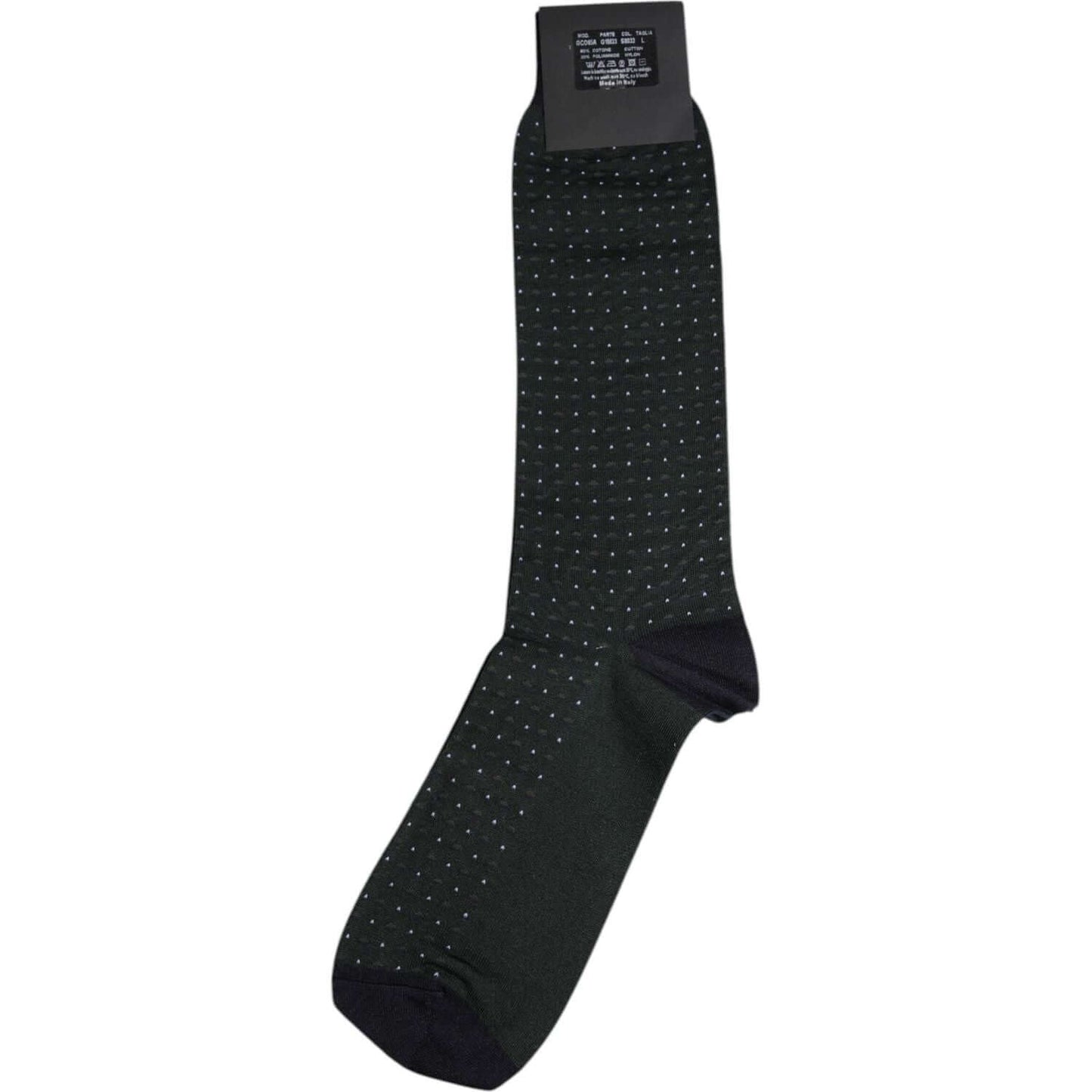 Dolce & Gabbana Black Polka Dots Cotton Mid Calf Socks Dolce & Gabbana Dark Slate Gray