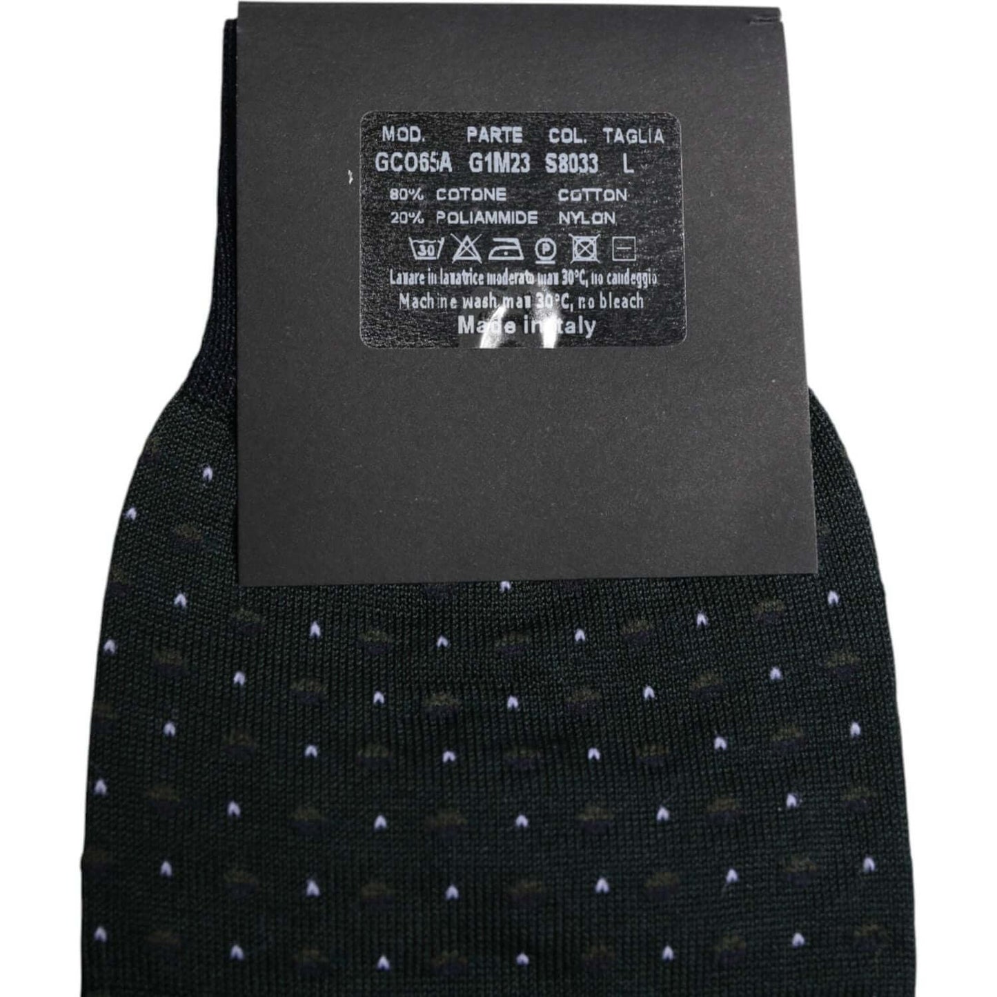Dolce & Gabbana Black Polka Dots Cotton Mid Calf Socks Dolce & Gabbana Dark Slate Gray