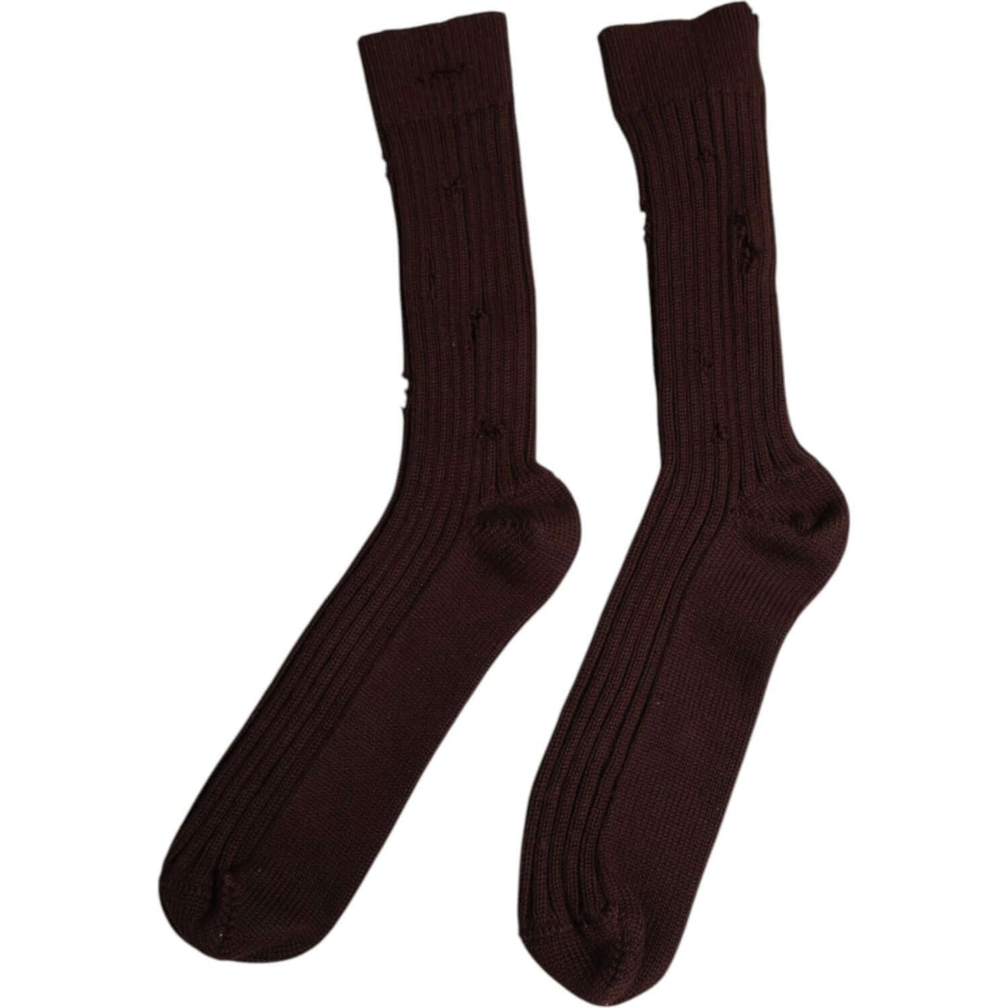 Dolce & Gabbana Brown Cotton Stretch Over The Calf Socks Dolce & Gabbana Black