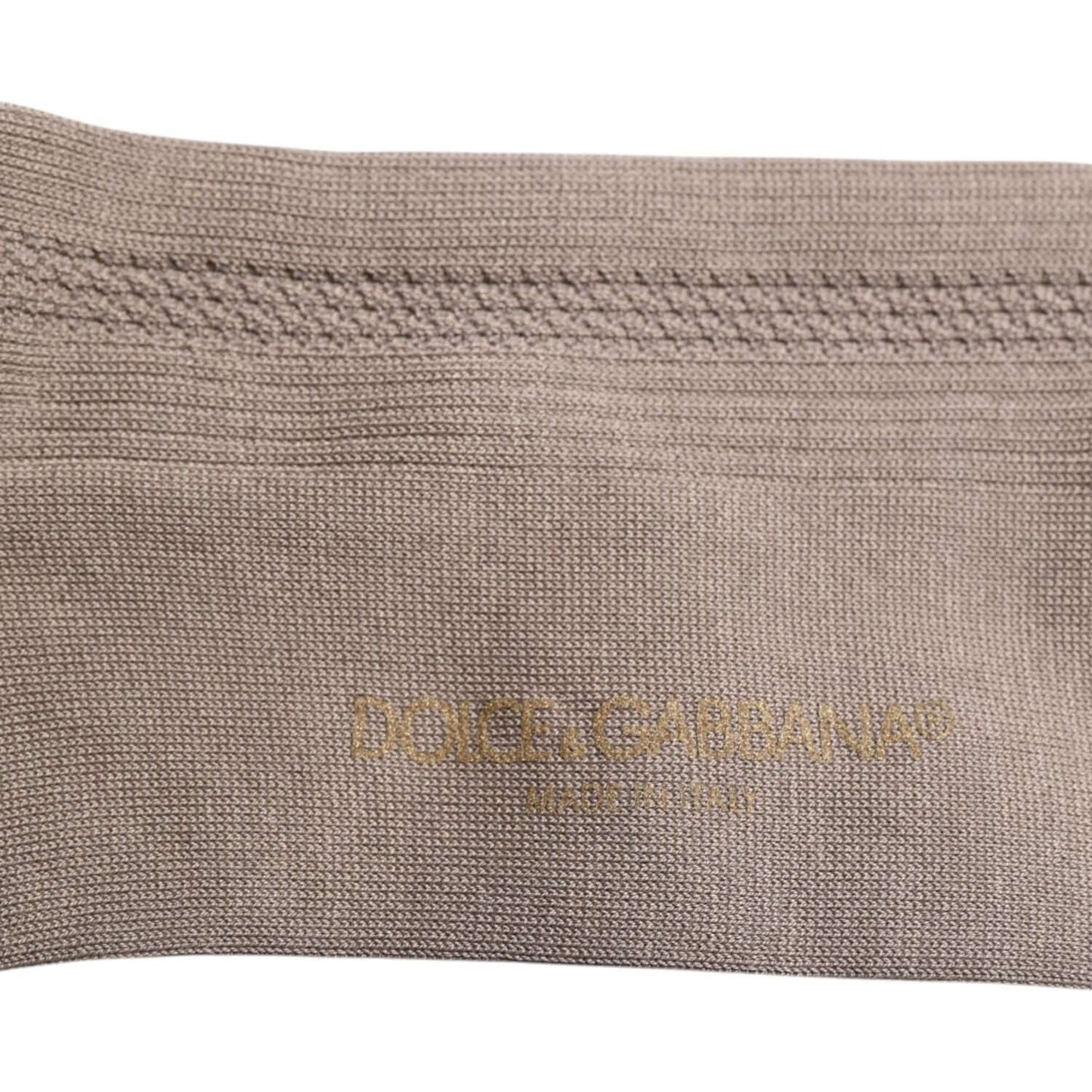 Dolce & Gabbana Brown Cotton Stretch Logo Over Calf Socks Dolce & Gabbana Rosy Brown