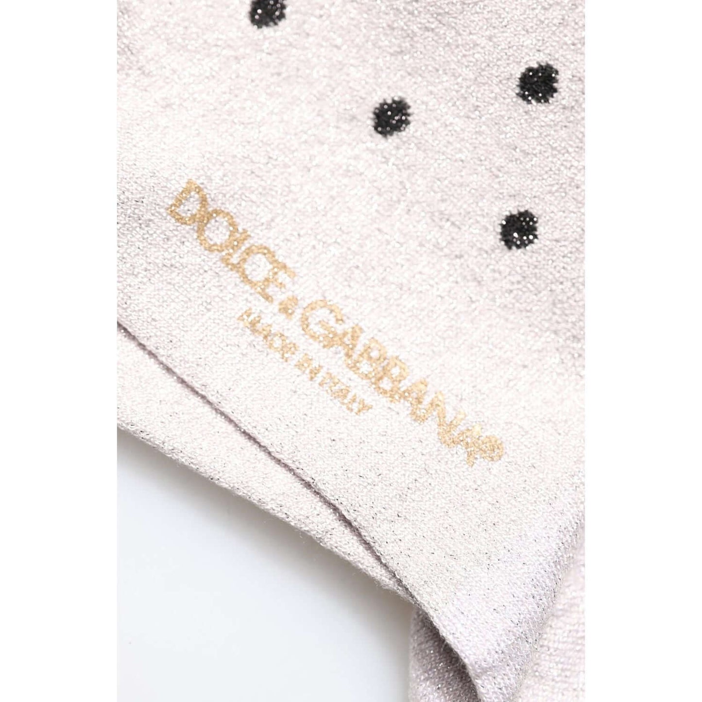 Dolce & Gabbana Gray Viscose Stretch Dotted Socks Dolce & Gabbana Beige