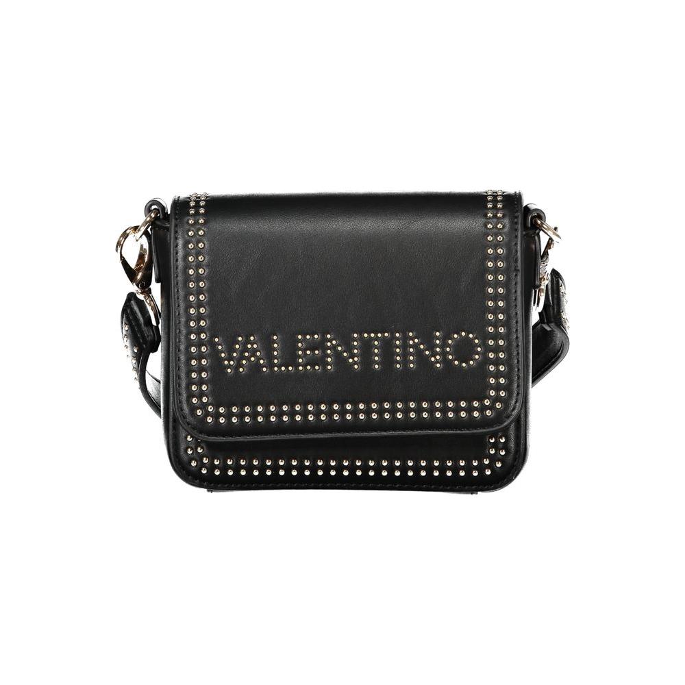 Valentino Bags black polyethylene women handbag with studded details and eco-friendly design.