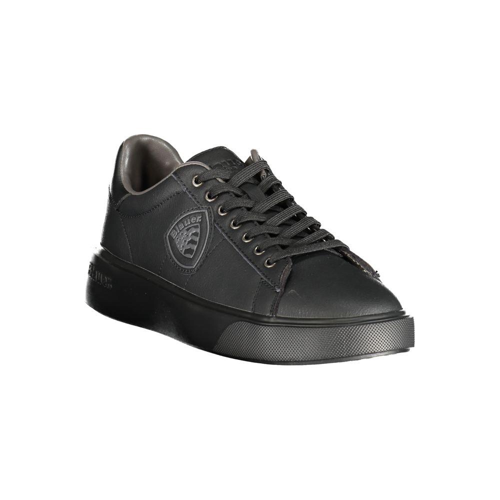 Blauer black polyester sneaker with laces, contrasting details, and logo, ideal for sports. Stylish and modern footwear design.