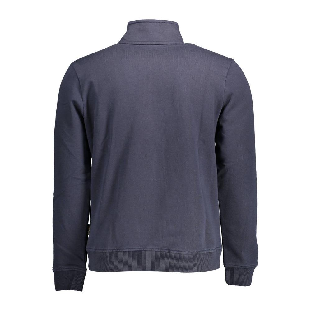 Napapijri Blue Cotton Men Sweater Napapijri Dark Slate Gray