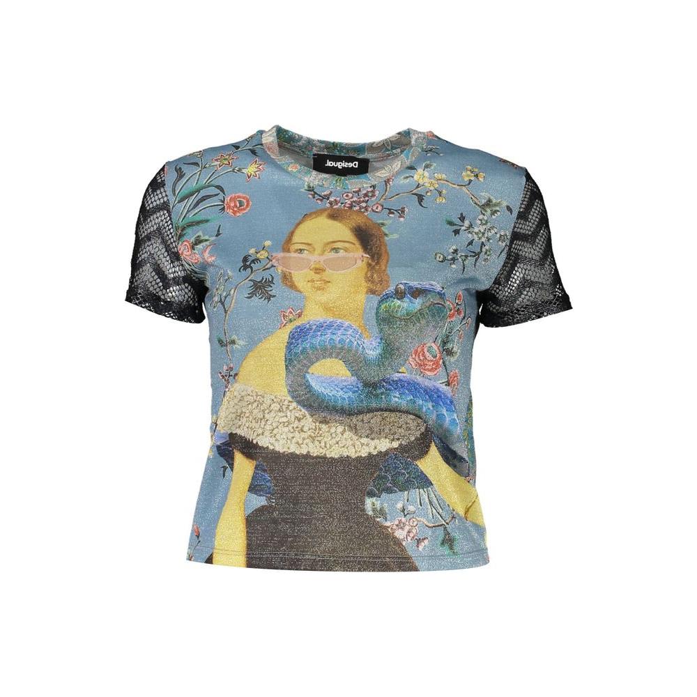 Desigual Light Blue Polyester Women Top Desigual Slate Gray