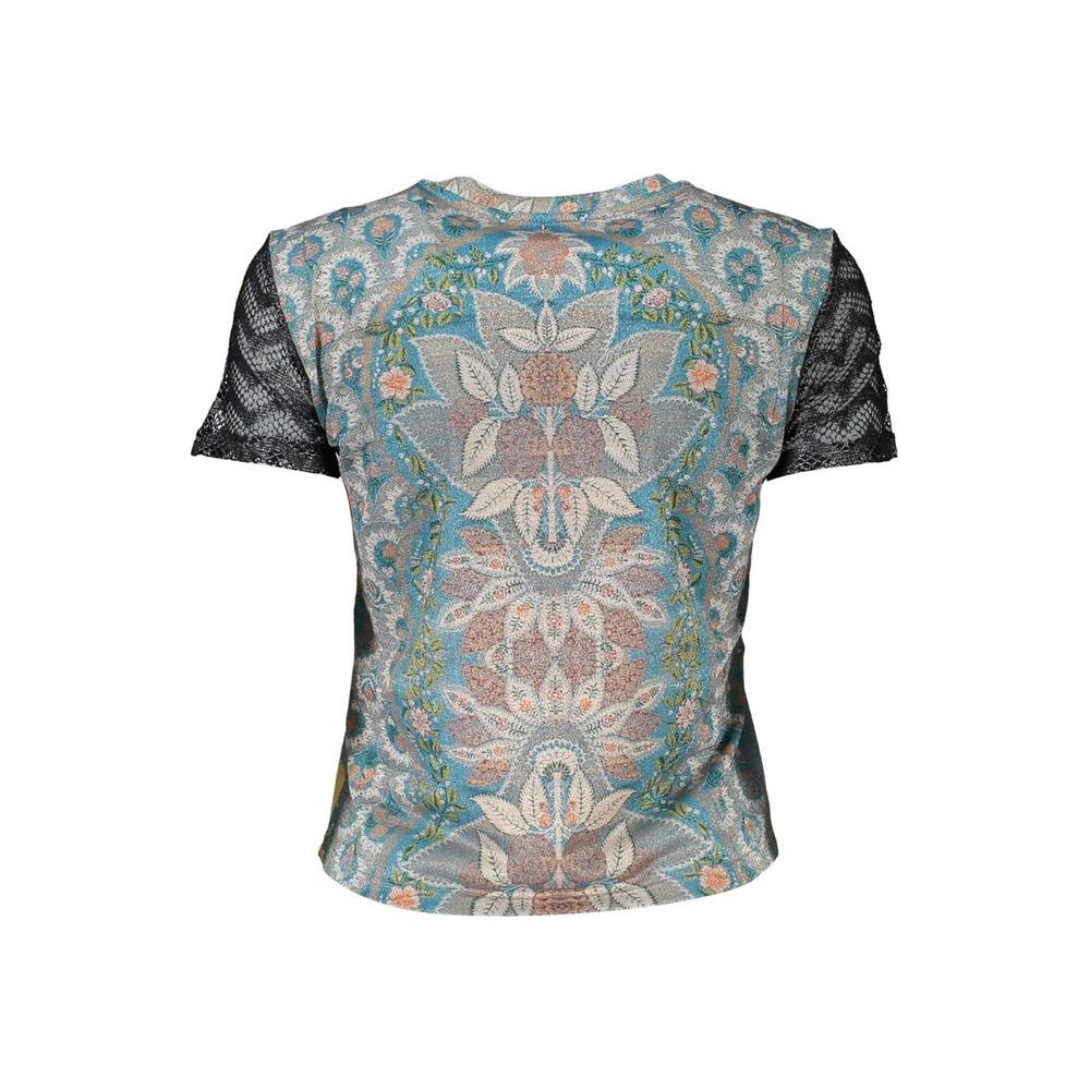 Desigual Light Blue Polyester Women Top Desigual Light Slate Gray