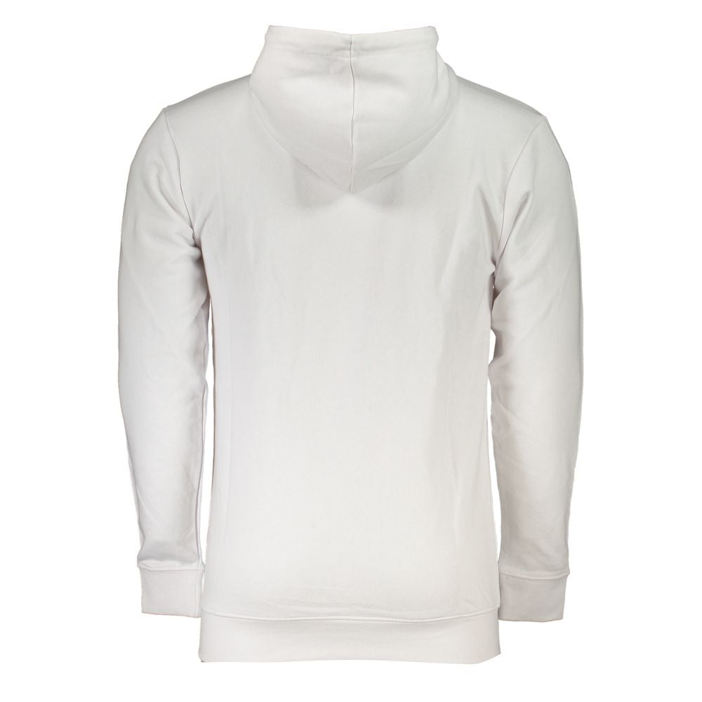 Cavalli Class White Cotton Men Sweater Cavalli Class Light Gray