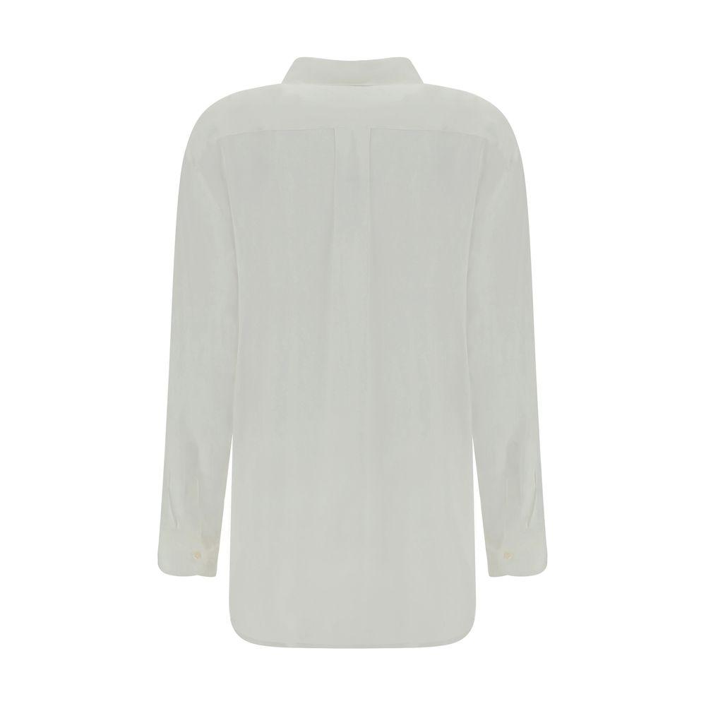 Back view of F.IT oversize monochrome shirt with classic collar and button cuffs.