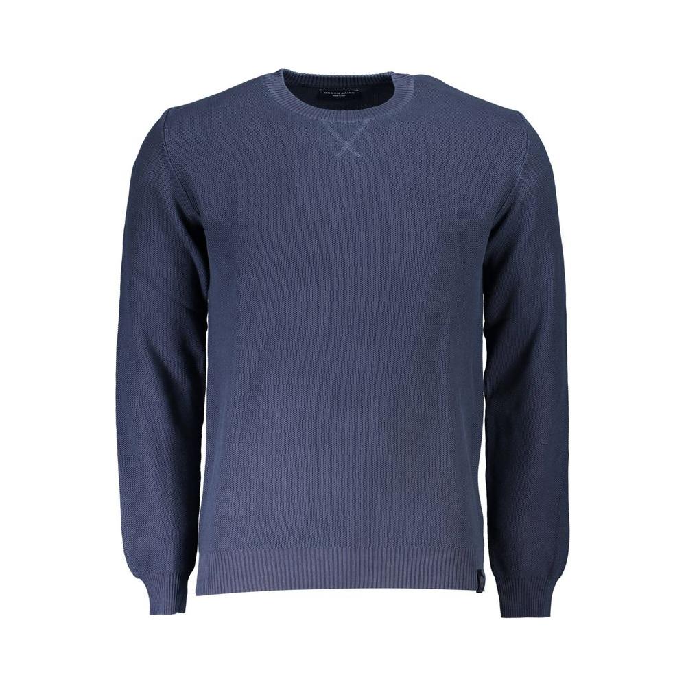 North Sails Blue Cotton Men Sweater North Sails Dark Slate Gray