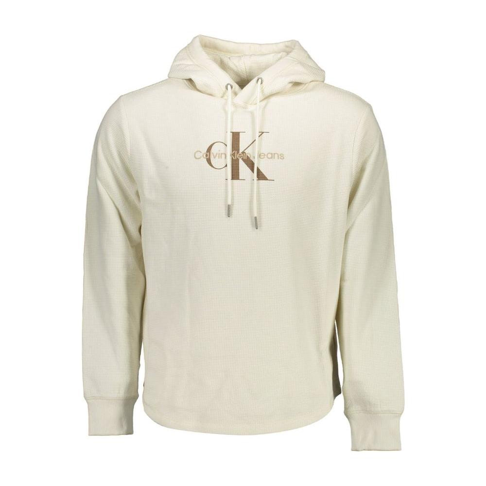 Calvin Klein White Cotton Men Sweater Calvin Klein Light Gray