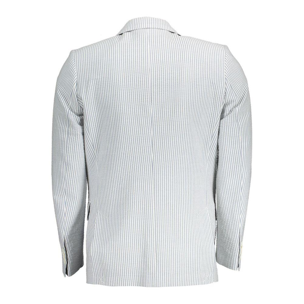 Gant White Cotton Men Jacket Gant Light Gray