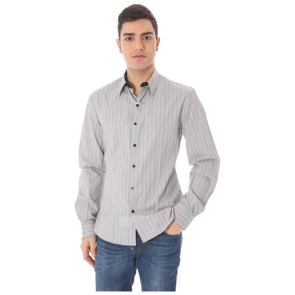 Costume National White Cotton Men Shirt Costume National Gray
