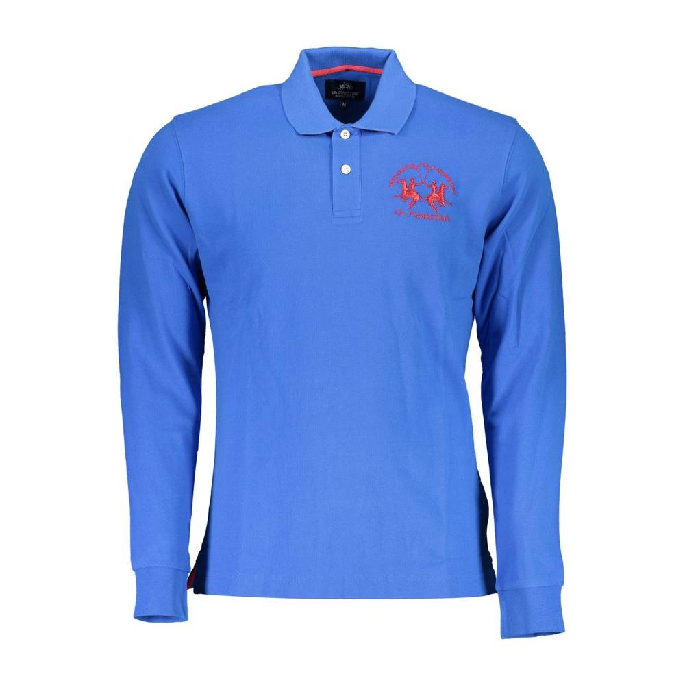 La Martina Elegant Long-Sleeved Polo in Chic Blue La Martina Royal Blue