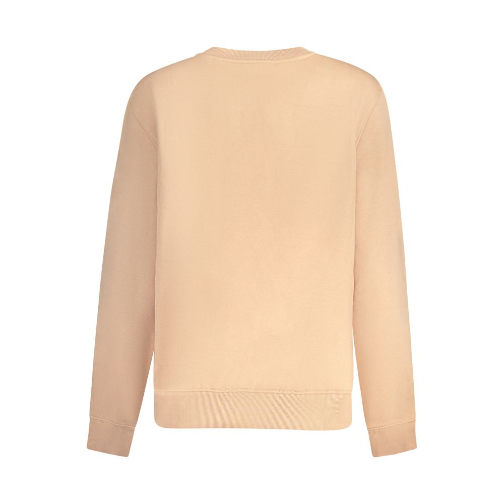 Back view of Calvin Klein pink cotton women sweater, featuring a minimalist design and long sleeves for casual elegance.