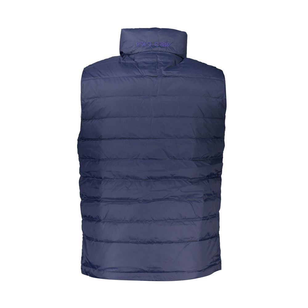 La Martina Sleek Sleeveless Embroidered Blue Jacket La Martina Dark Slate Gray