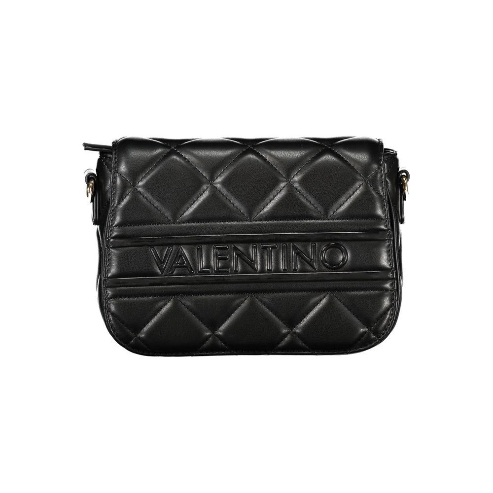 Valentino Bags black polyethylene women's handbag with a quilted design and adjustable strap for urban chic style.